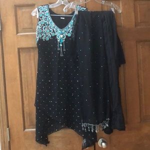 Fancy black Churidar set